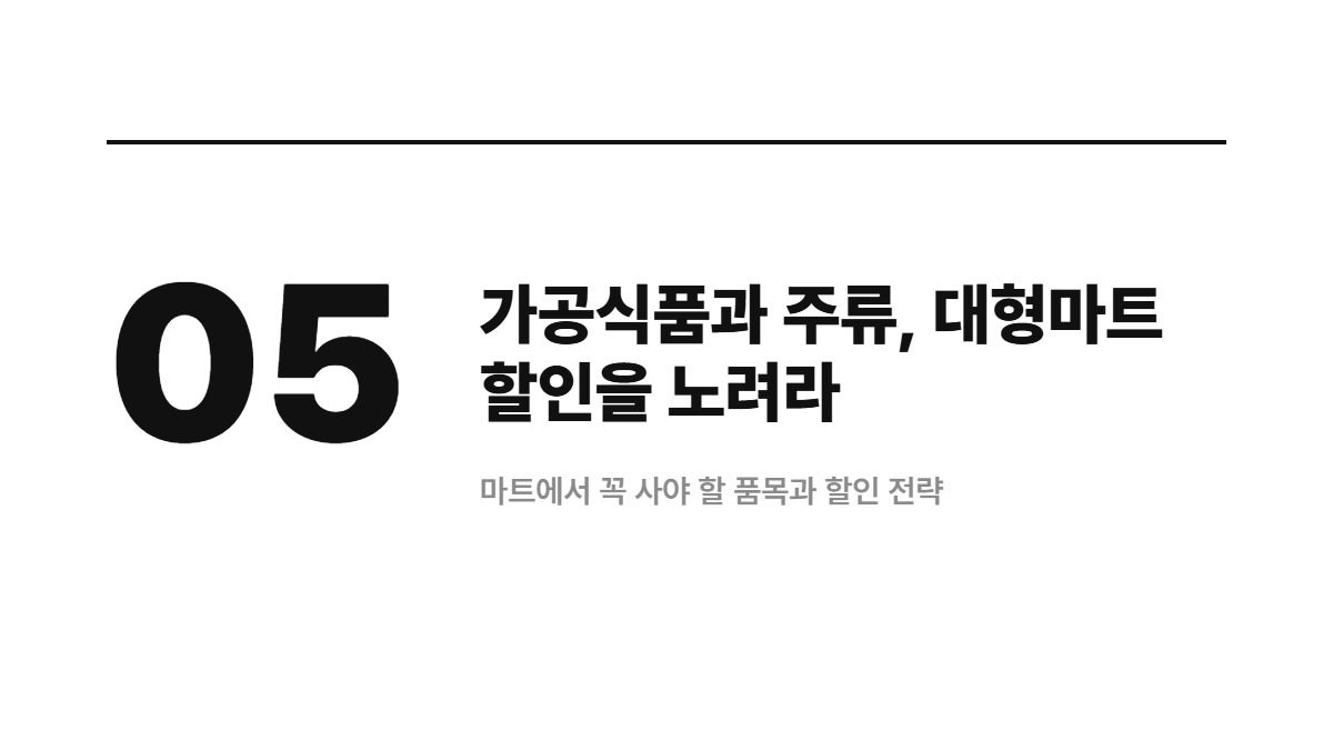 가공식품과 주류, 대형마트 할인을 노려라 — 마트에서 꼭 사야 할 품목과 할인 전략